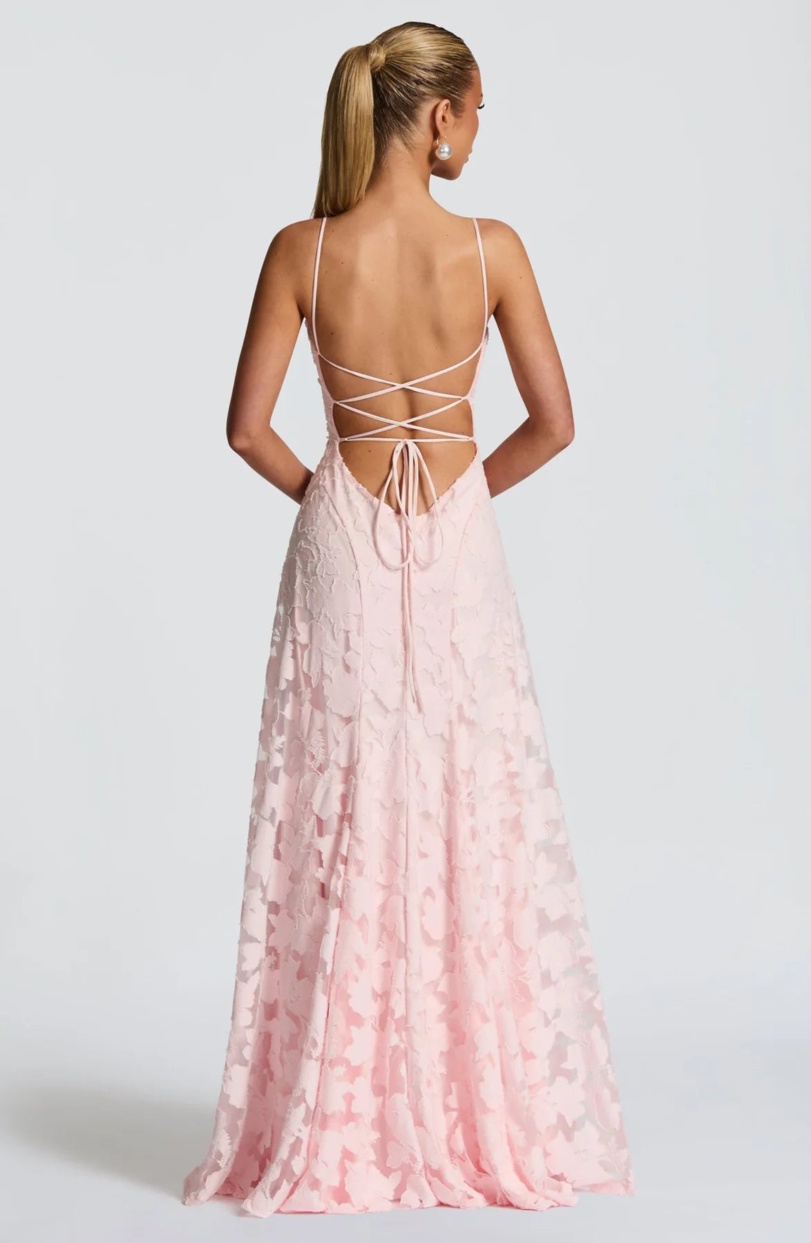 Sophia - Lace Backless Maxi Dress