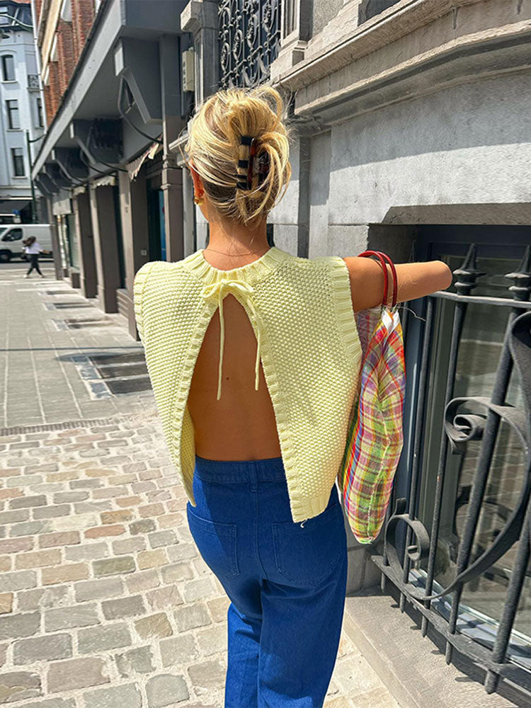 Alissa | Backless Knit Top