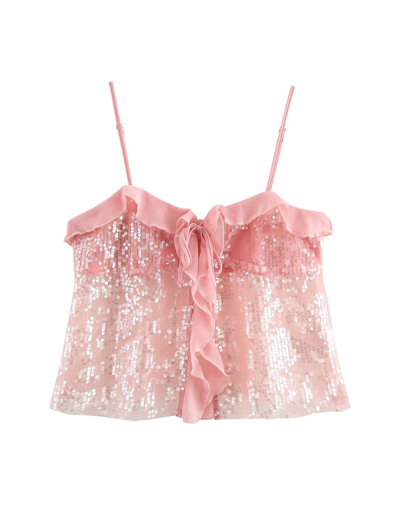 Clara | Pailletten Haltertop