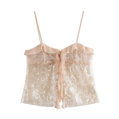 Clara | Pailletten Haltertop