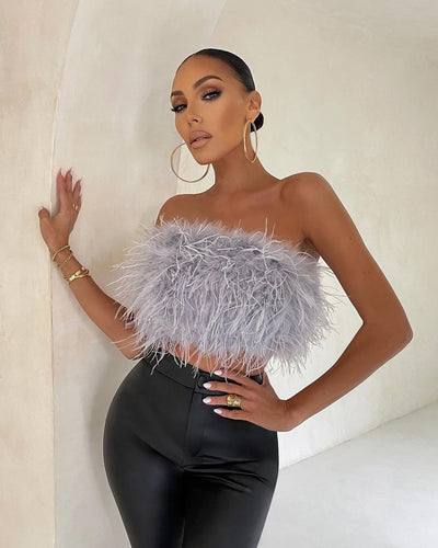 Zadie | Elegant Feather Top
