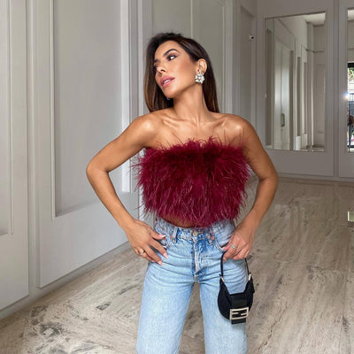 Zadie | Elegant Feather Top