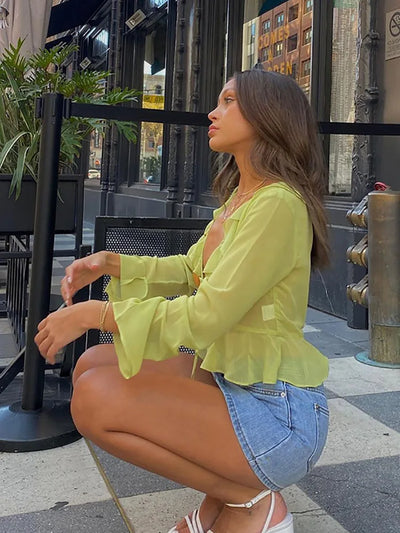 Allison – Vintage Chiffon Top