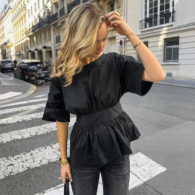 Leona – Backless Bow-Tie Blouse