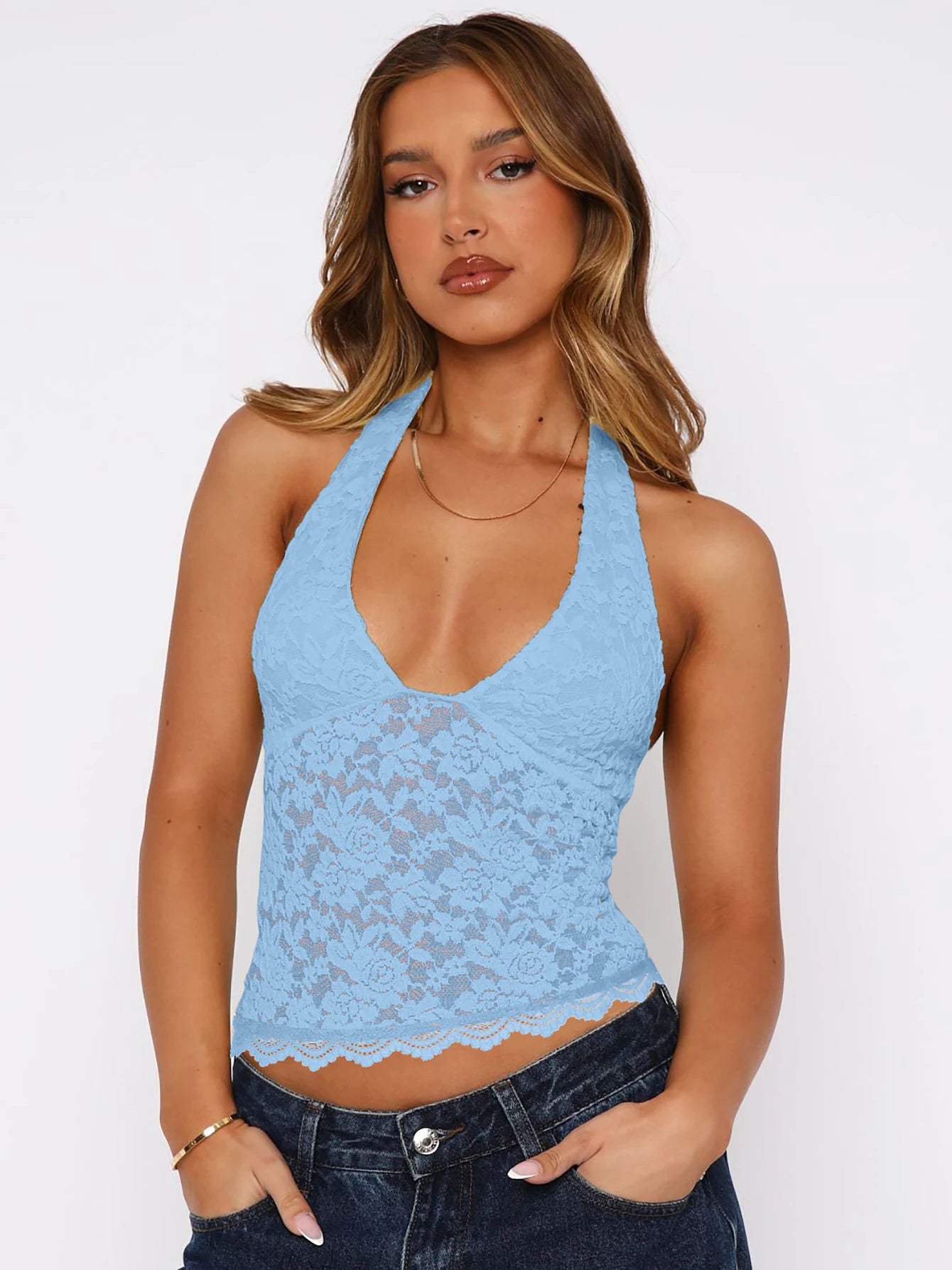 Yasmina – Halter Floral Crop Top