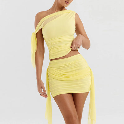 Ava - Pleated Mesh Set