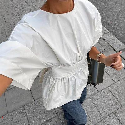 Leona – Backless Bow-Tie Blouse