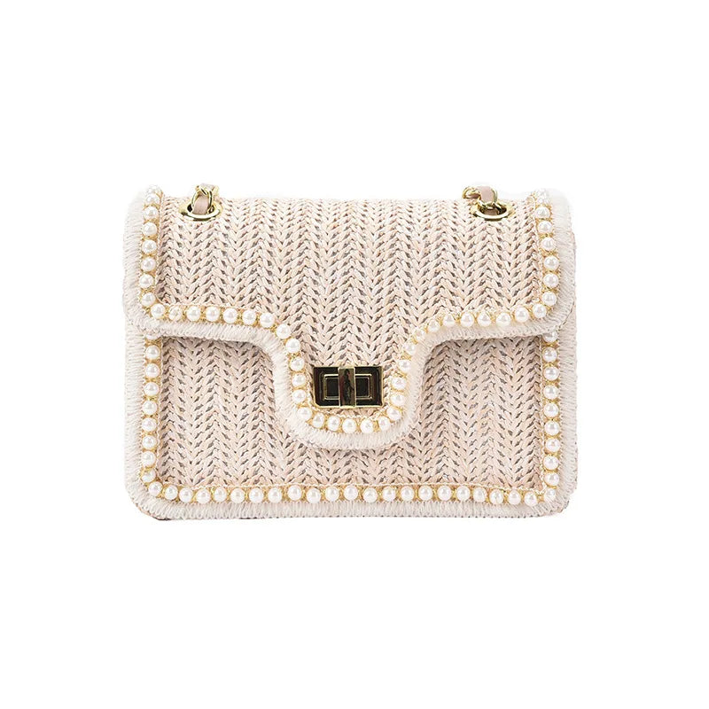 Elara - Pearl Woven Crossbody