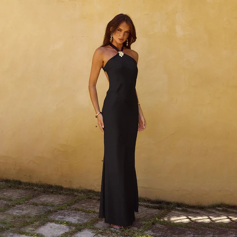 Elena - Halterneck Split Dress