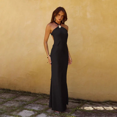 Elena - Halterneck Split Dress