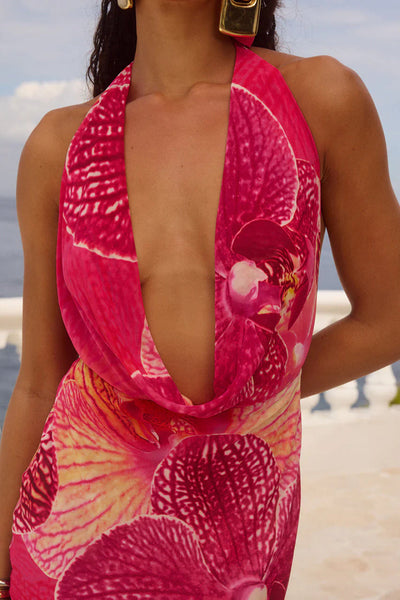 Isabelle - Pink Floral Maxi Dress
