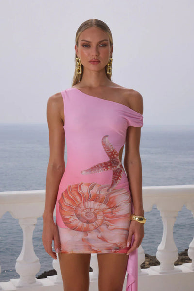 The Luma – Pink Asymmetrical Mini Dress