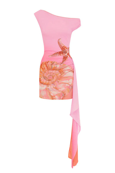 The Luma – Pink Asymmetrical Mini Dress