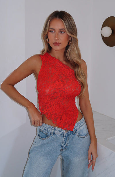 Julia | One Shoulder Lace Top